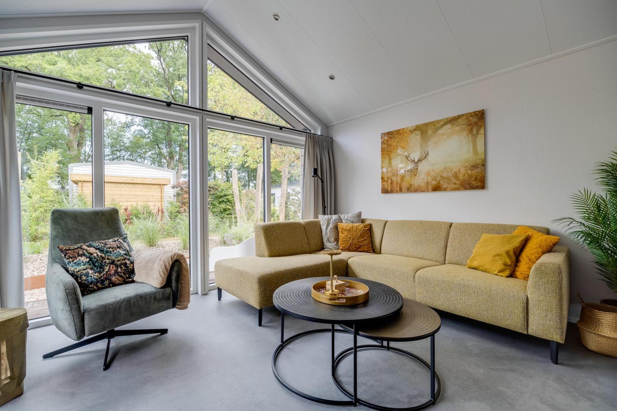 Modern Ingericht Chalet Op Groen Park Op De Veluwe Epe Bagian luar foto
