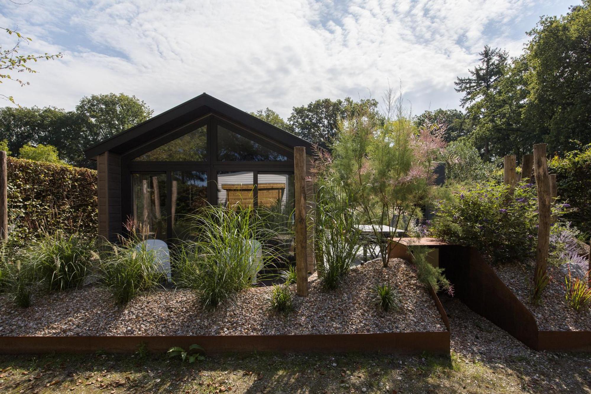 Modern Ingericht Chalet Op Groen Park Op De Veluwe Epe Bagian luar foto