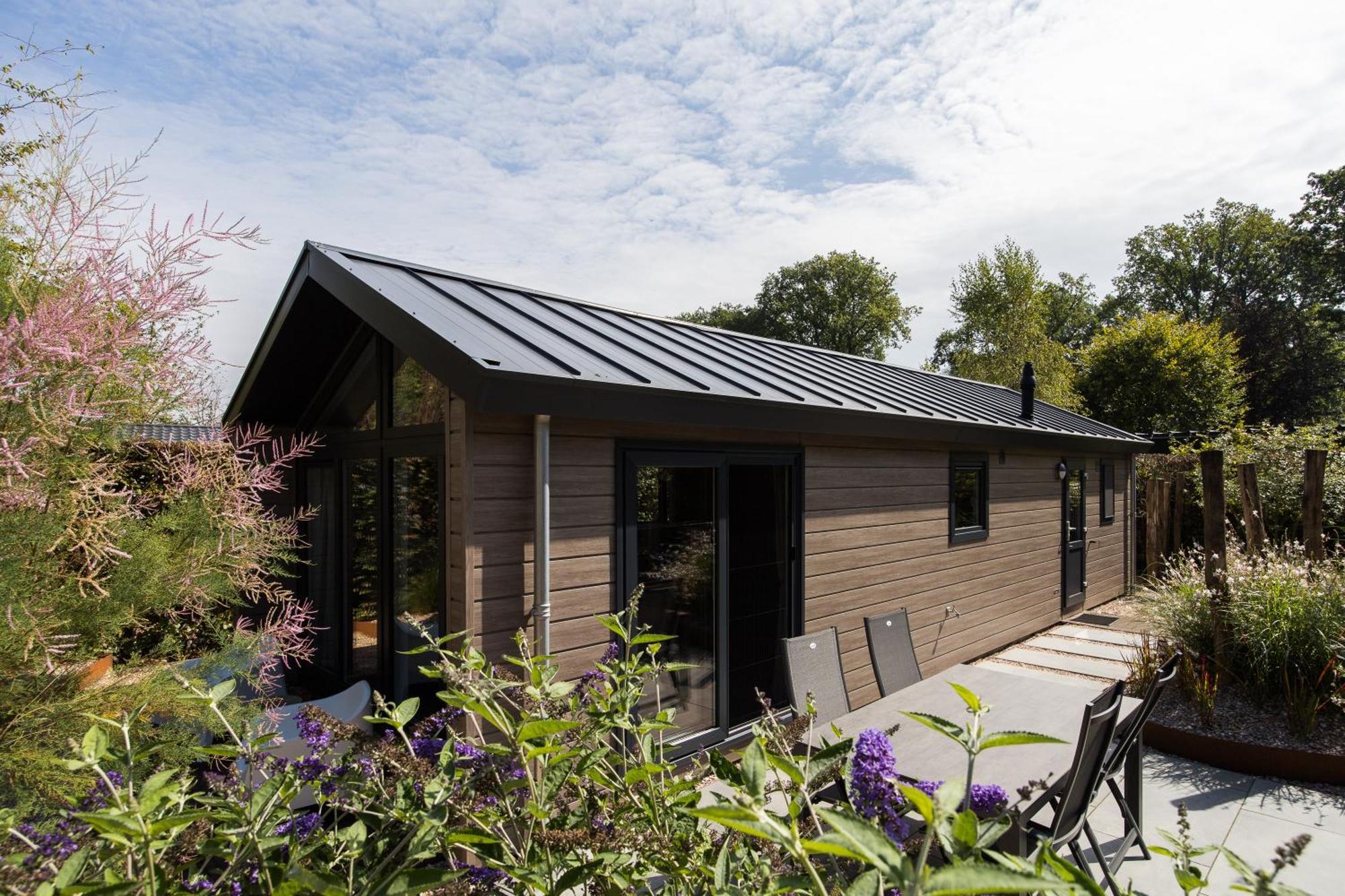 Modern Ingericht Chalet Op Groen Park Op De Veluwe Epe Bagian luar foto