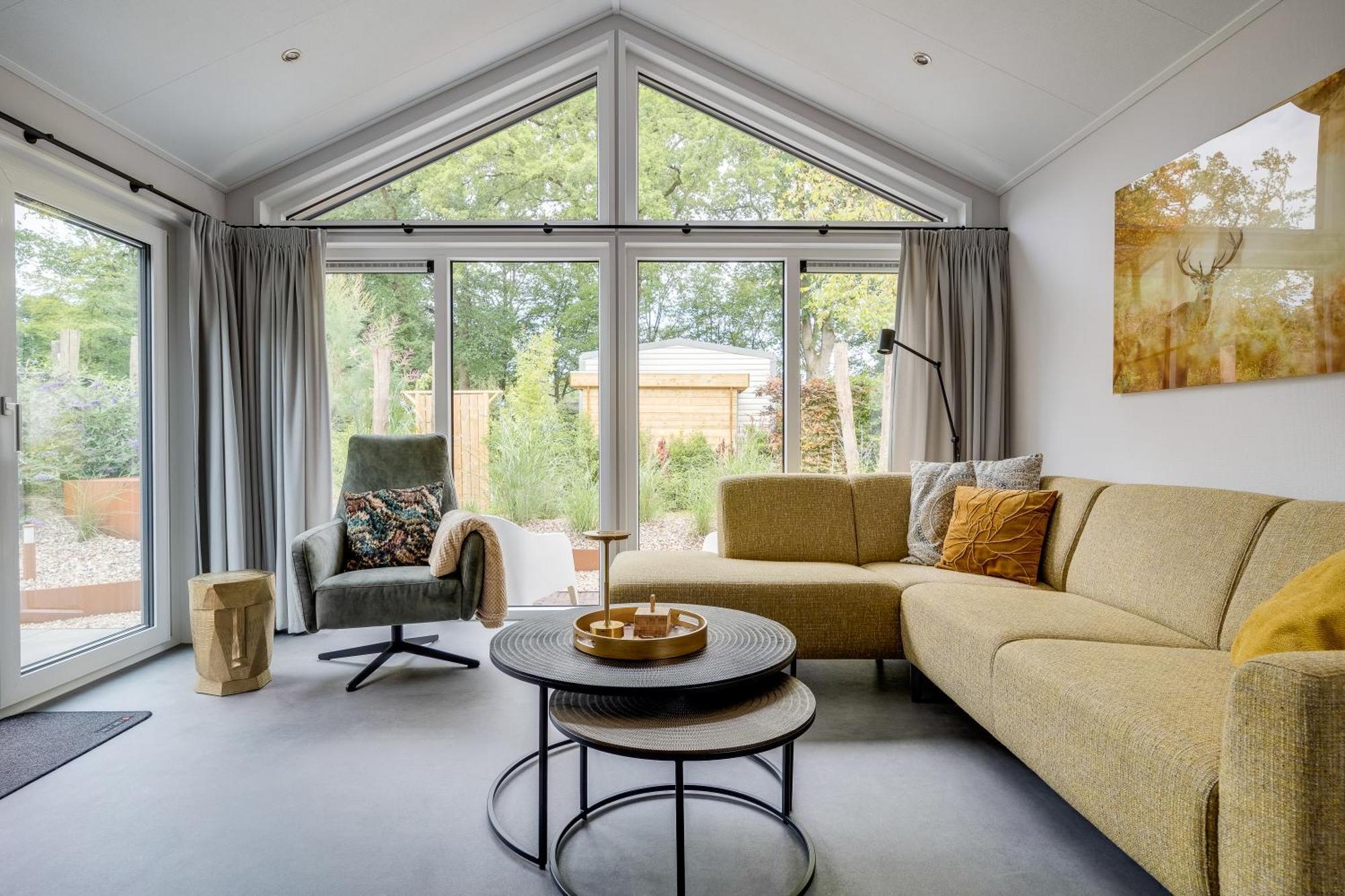 Modern Ingericht Chalet Op Groen Park Op De Veluwe Epe Bagian luar foto
