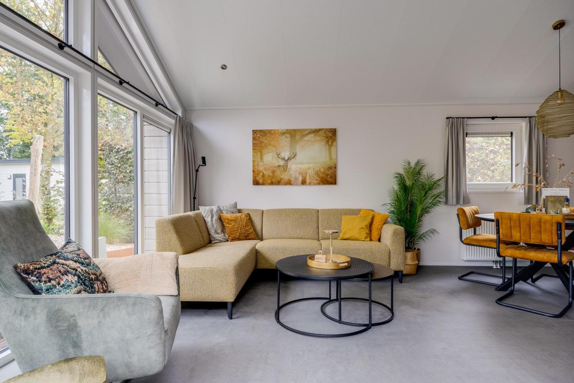 Modern Ingericht Chalet Op Groen Park Op De Veluwe Epe Bagian luar foto